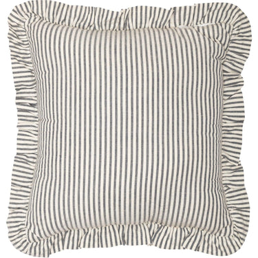 Hatteras Seersucker Blue Ticking Stripe Fabric Pillow 12 VHC Brands - The Fox Decor